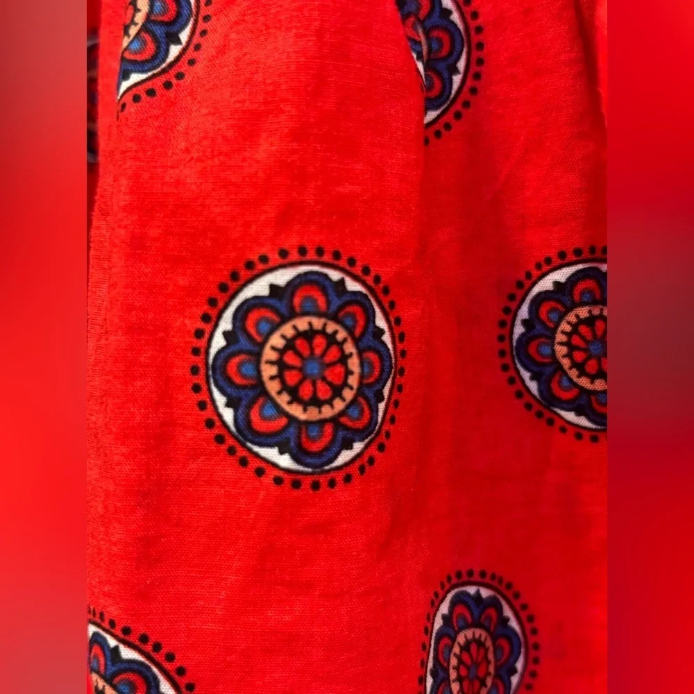 Maeve by Anthropologie “Avila Peplum Top” smocked tank top blouse in bright red! - Picture 5 of 7